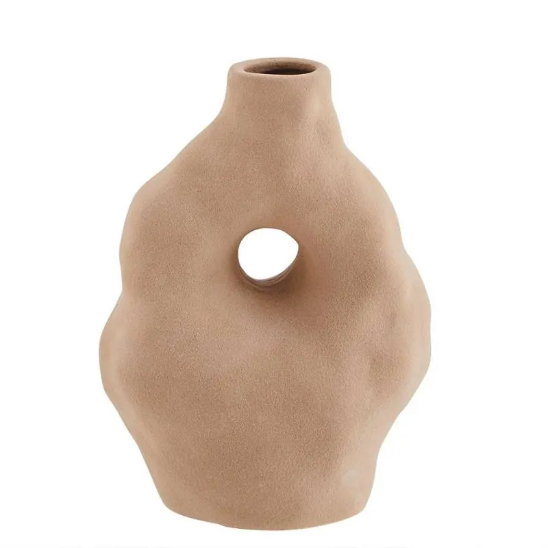 Himba stoneware vase, brown