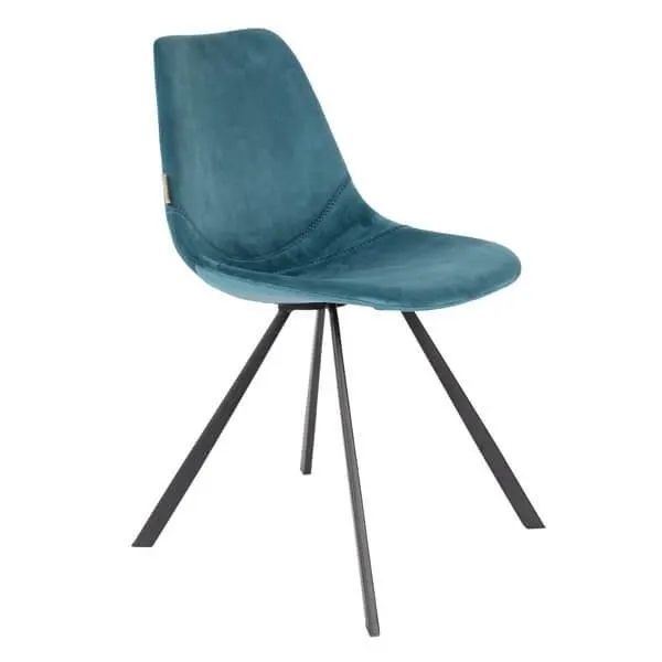 silla terciopelo azul Franky