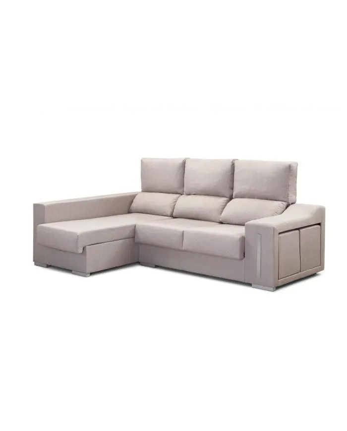 Sofá de dos plazas y chaiselongue en Nattex