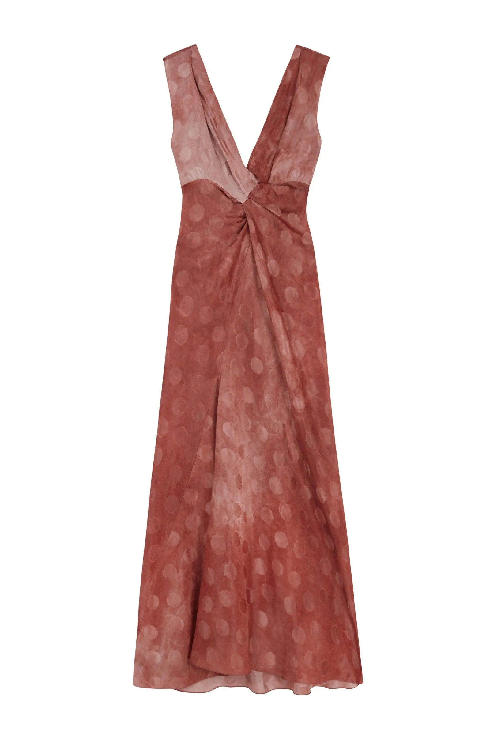 Barita, strawberry polka dot jacquard dress