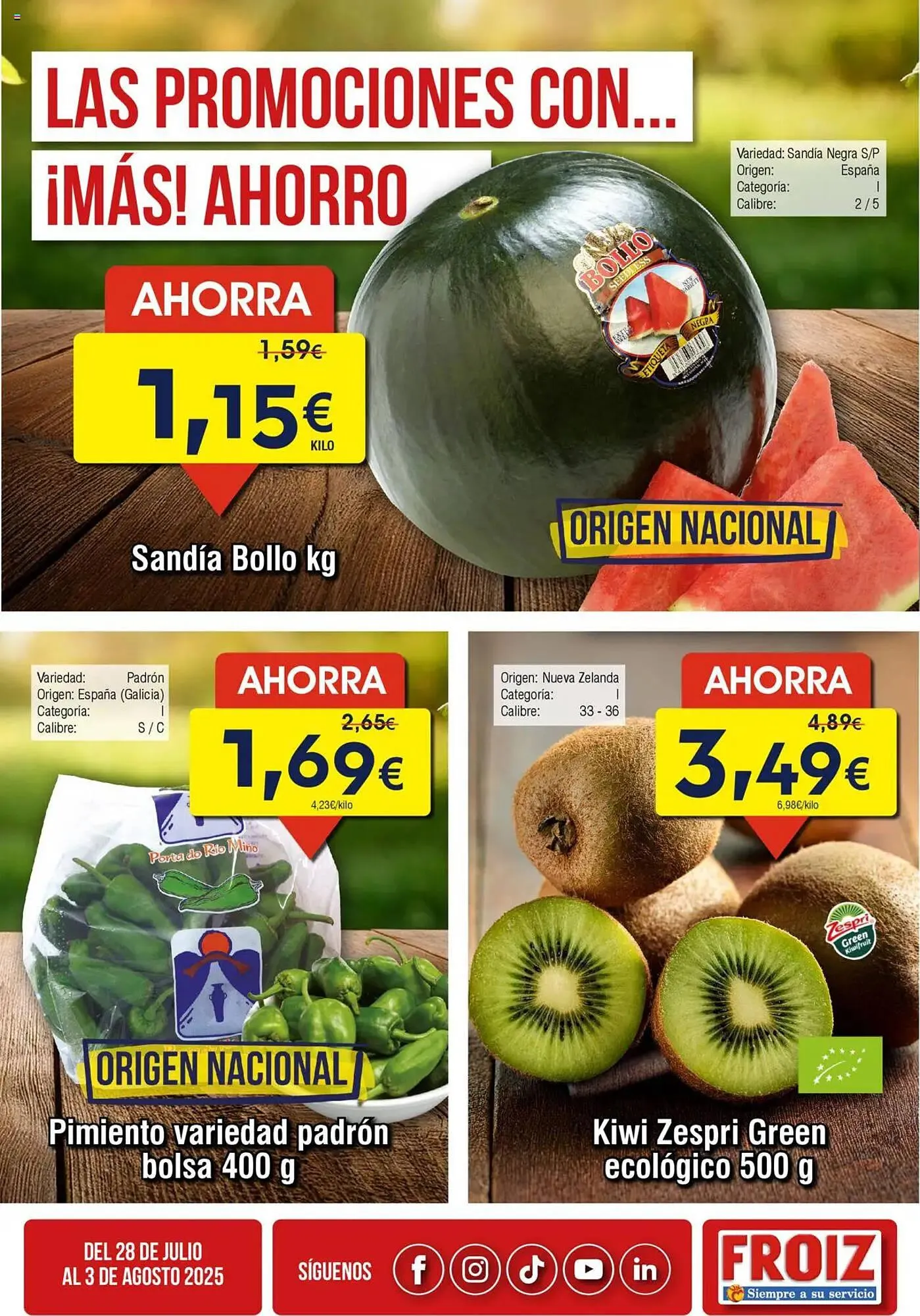 Catálogo de Folleto FROIZ 28 de julio al 3 de agosto 2025 - Página 1