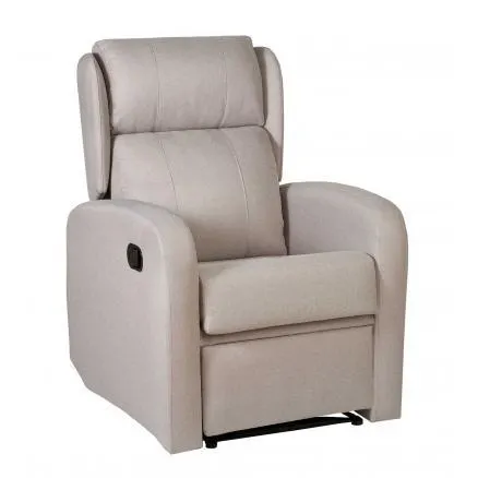 Sillón relax con palanca tapizado en color crema