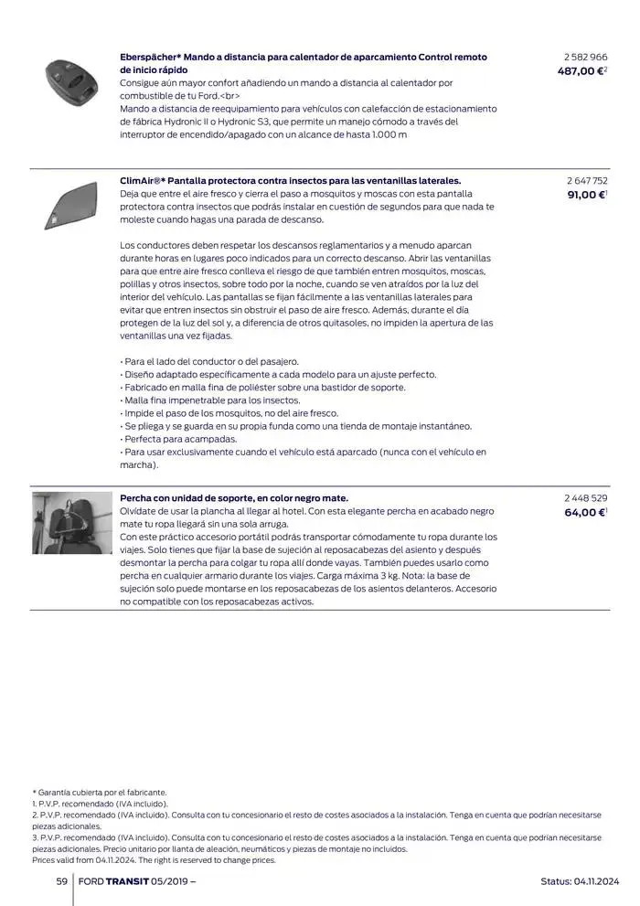 Catálogo de Ford de accesorios Transit Van 13 de noviembre al 13 de noviembre 2025 - Página 59