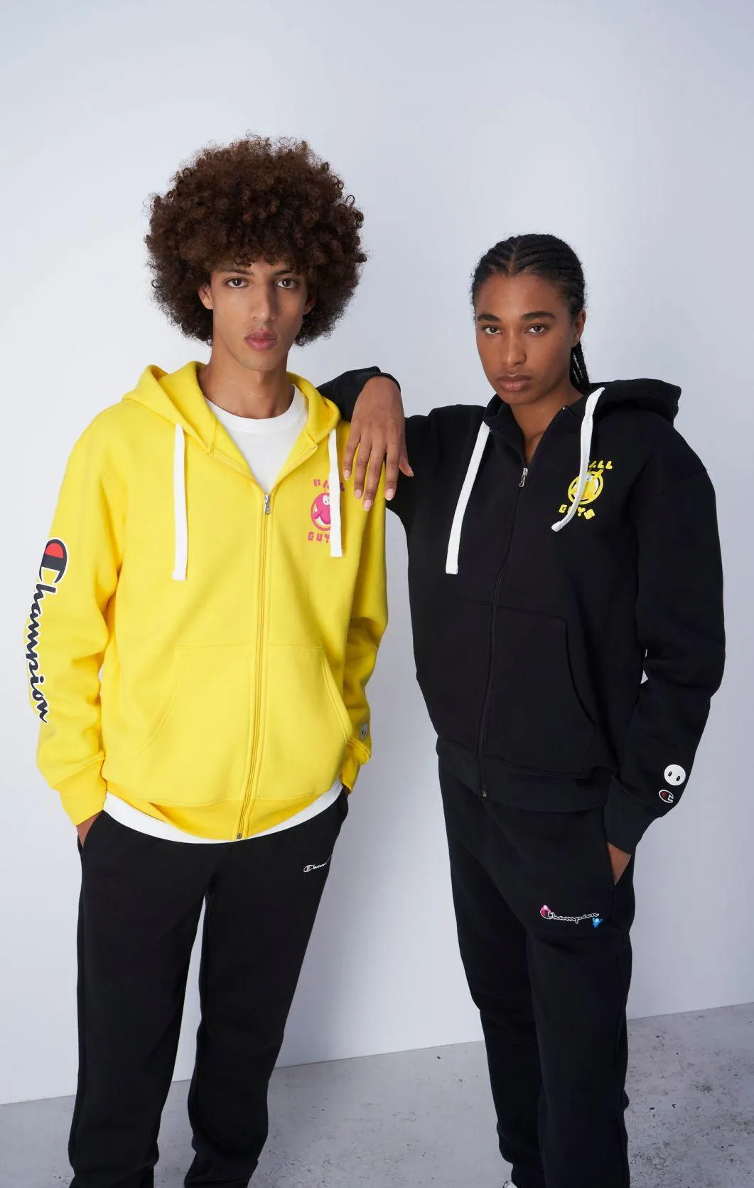 Yellow Sudadera Champion x Fall Guys con capucha y cremallera entera