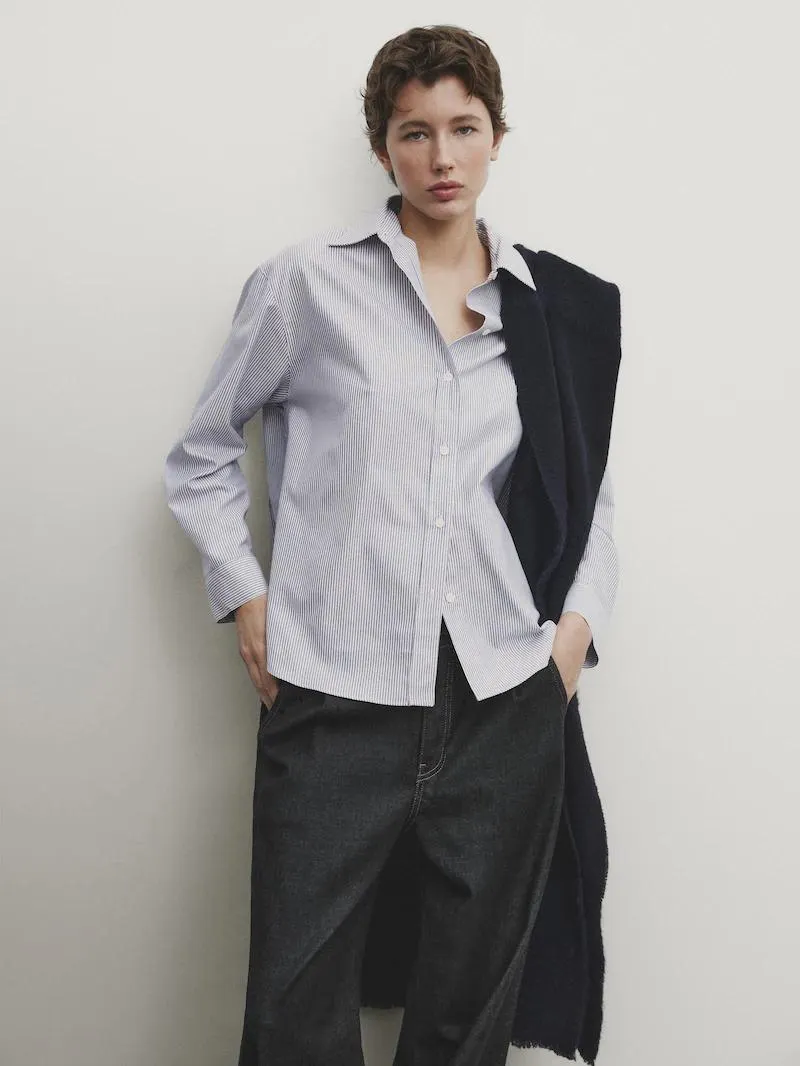 Camisa oxford rayas algodón