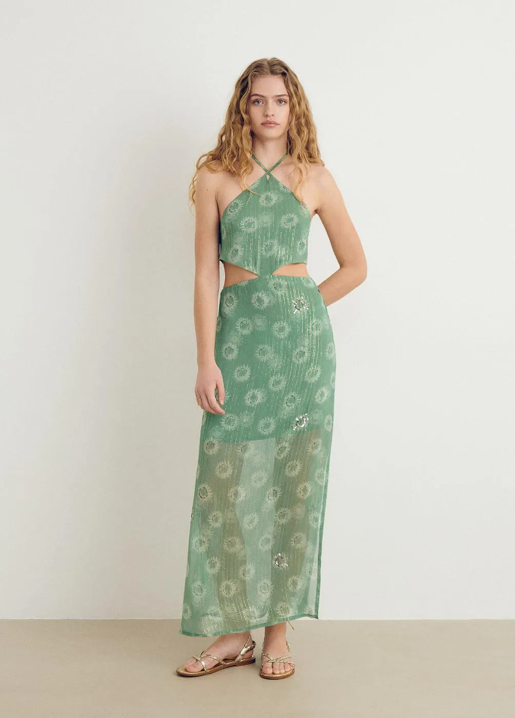 Vestido cut outs estampado tie dye soles