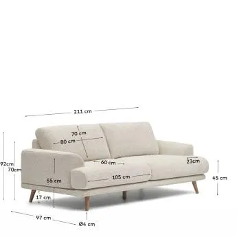 Karin 2 seater sofa with personalised fabric, category A