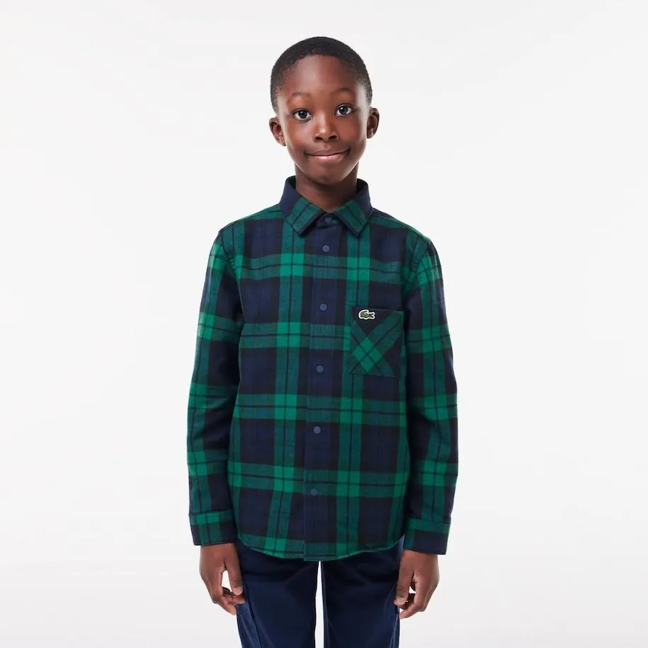 Sobrecamisa de cuadros con bolsillo en el pecho