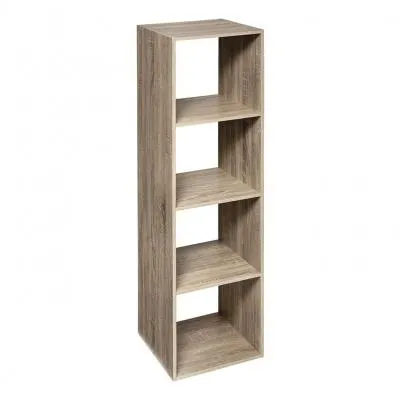 ESTANTERÍA ALTA DE MADERA CON 4 BALDAS IGUALES