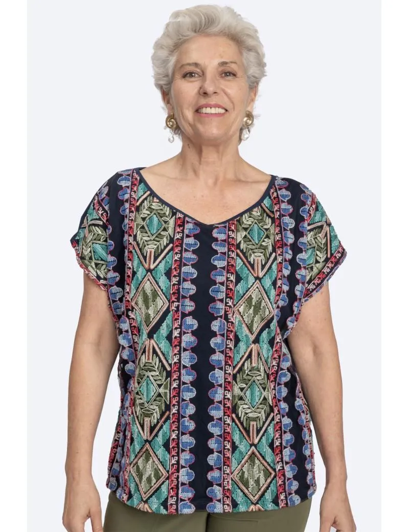 Camiseta Tul Bordado