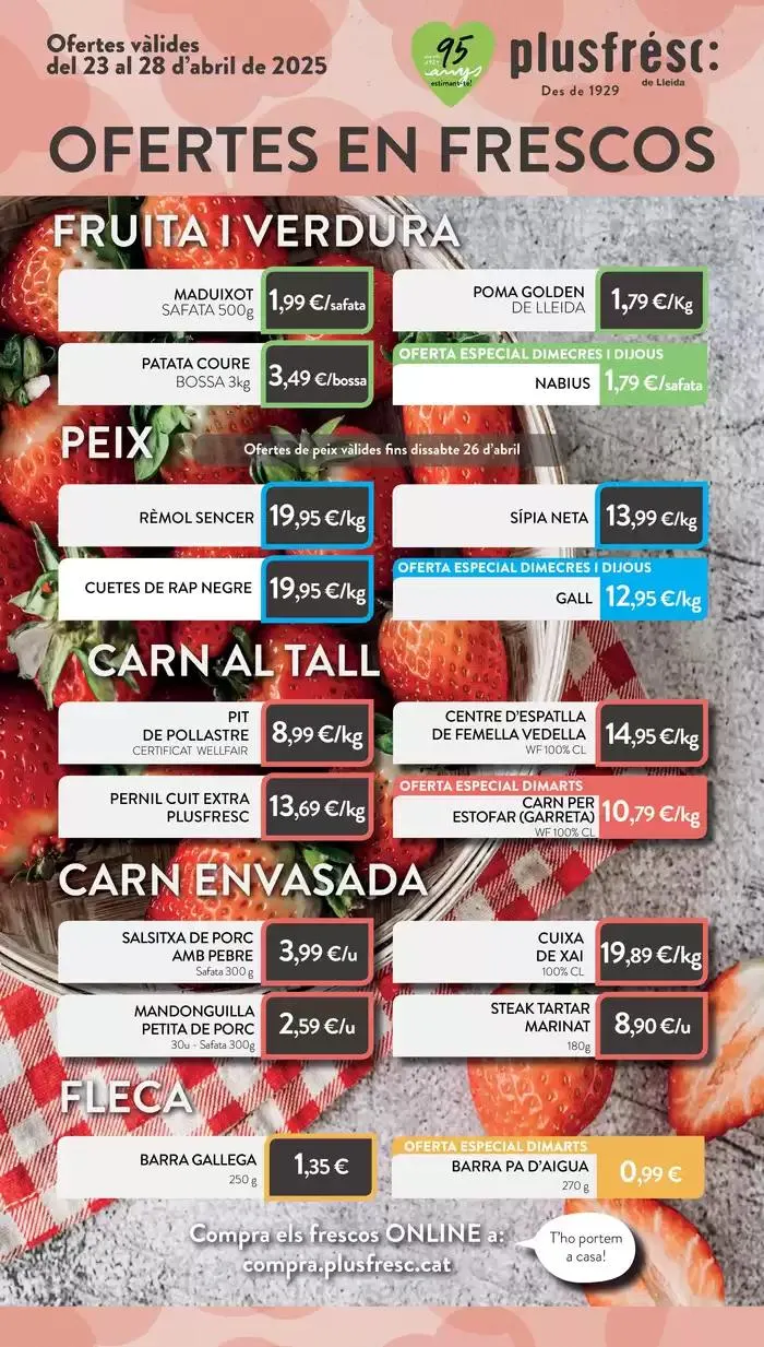 Catálogo de Ofertes De Productes Frescos 23 de abril al 28 de abril 2025 - Página 1
