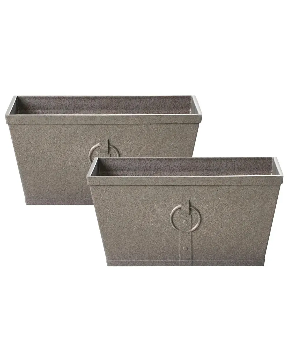 Conjunto de 2 macetas PORIA 60 cm Gris