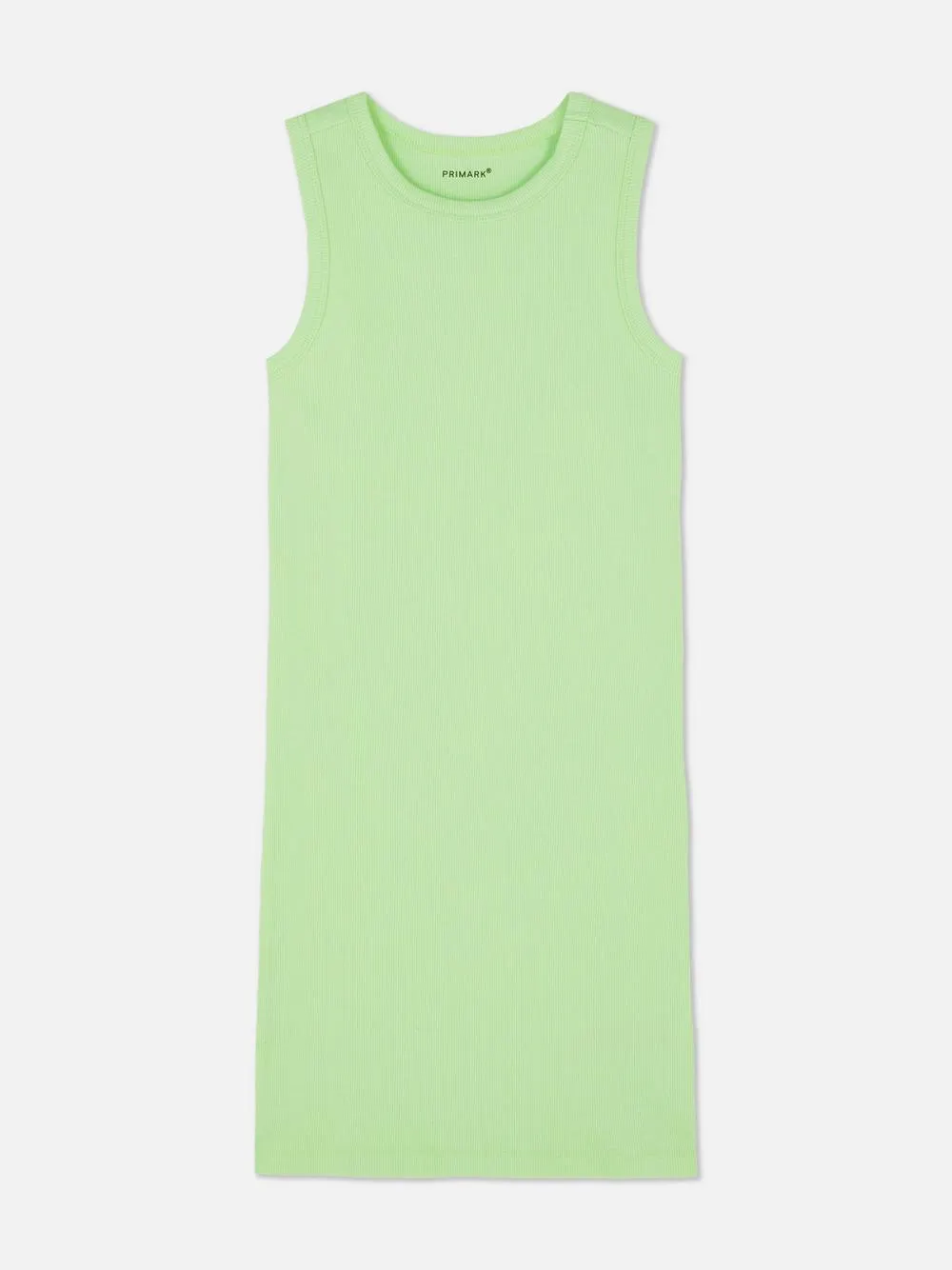 Vestido midi acanalado sin mangas