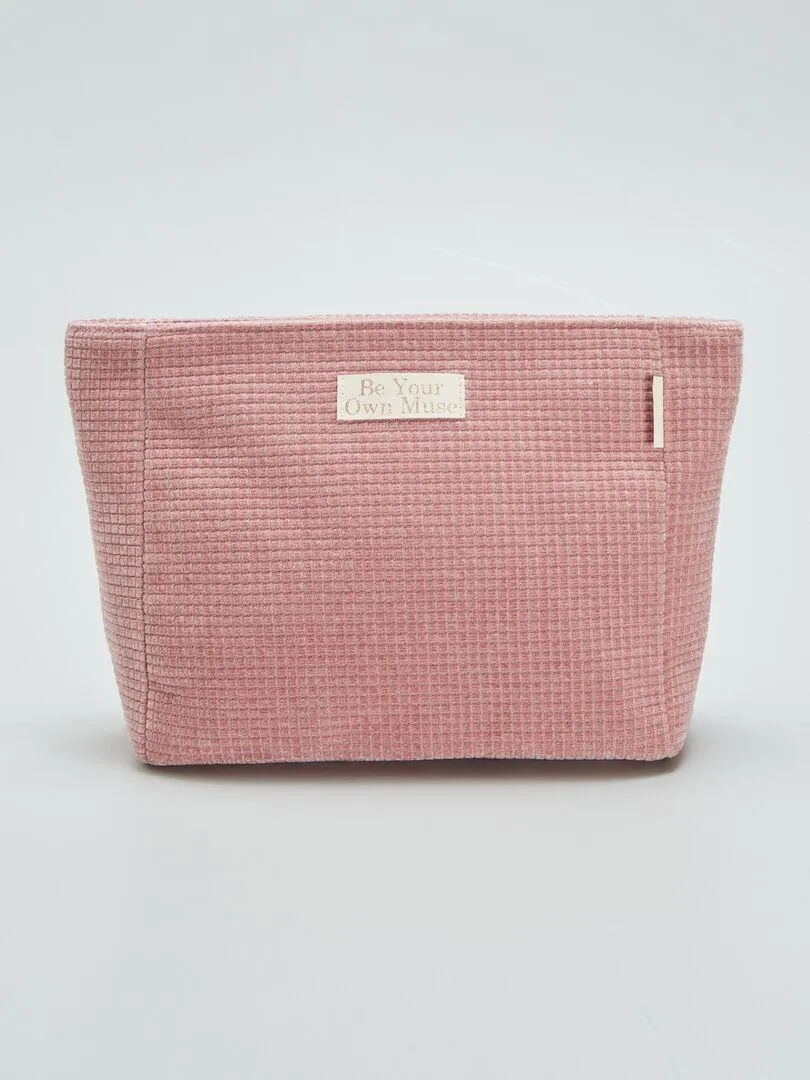 Neceser de pana cuadrado - MARRON