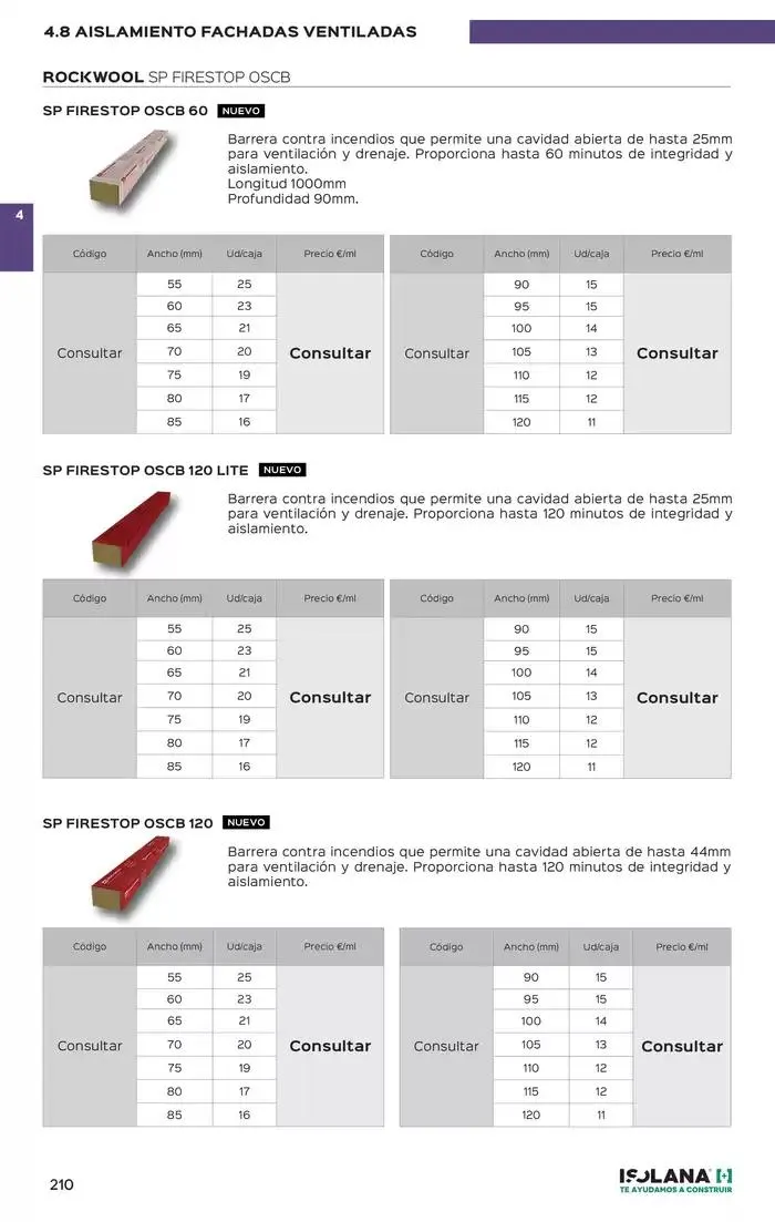 Catálogo de FACHADAS – TARIFA ISOLANA 2025 9 de enero al 30 de junio 2025 - Página 27