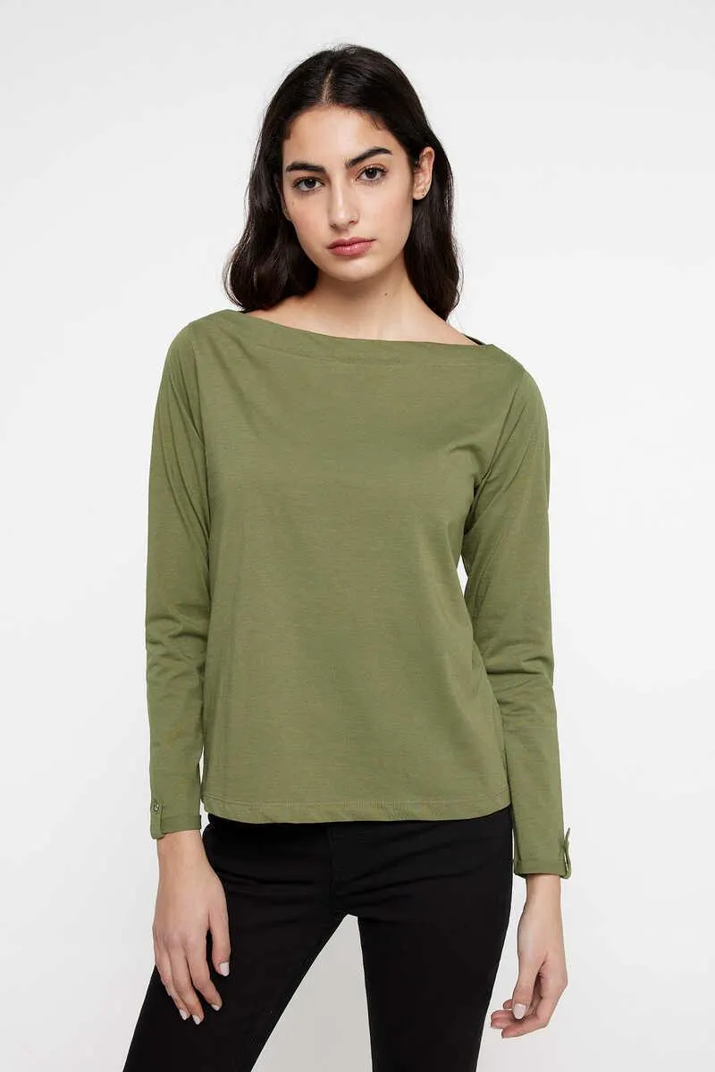 Camiseta estampada cuello barco