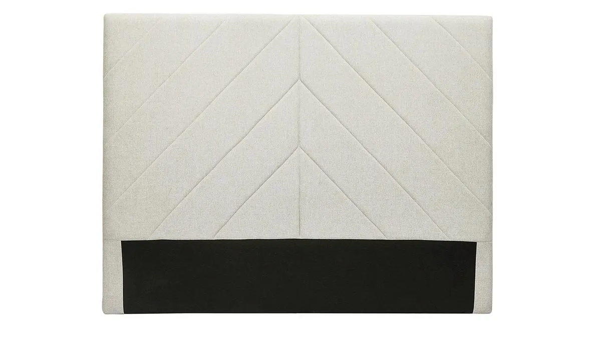 Cabecero de cama de tela efecto aterciopelado beige 160 cm AVAH