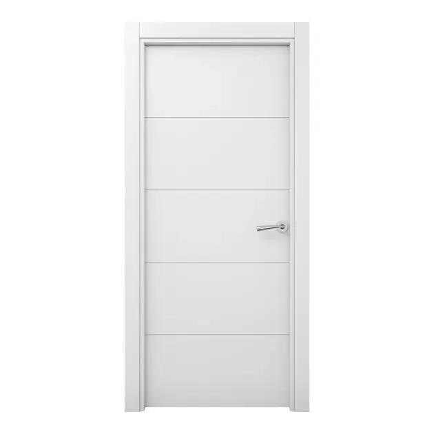 Puerta de Interior maciza lacada Lor blanca 62,5cm izquierda con tapajuntas Geom