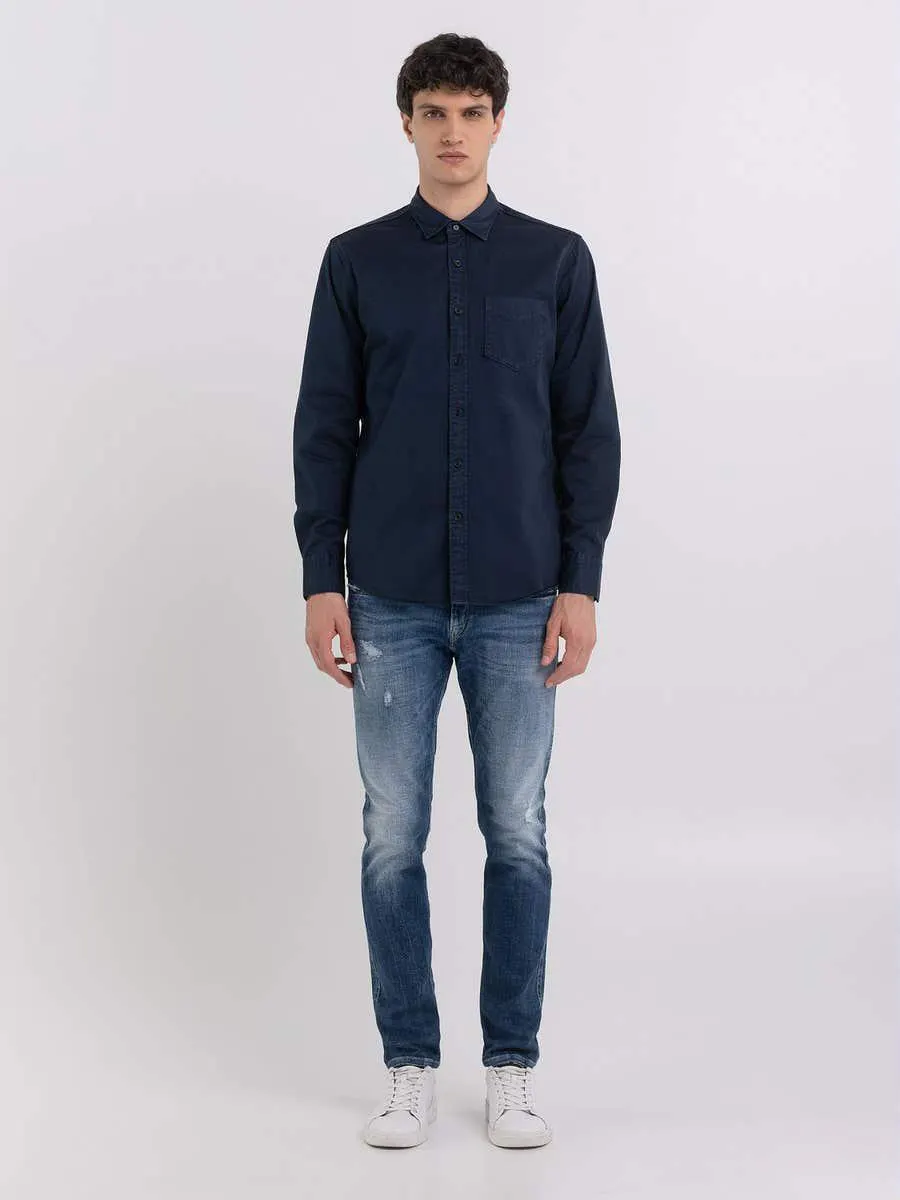 Camisa de sarga con bolsillo