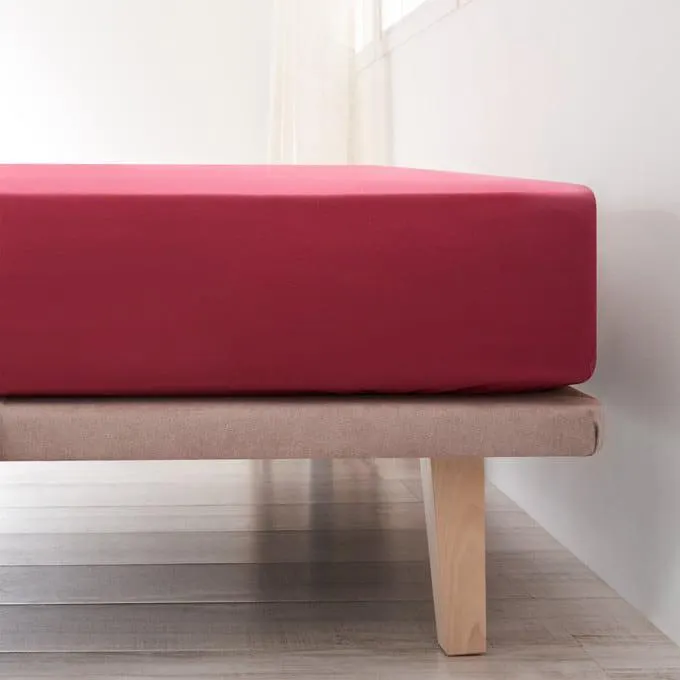 Sábana Ajustable Algodón - Basic Granate