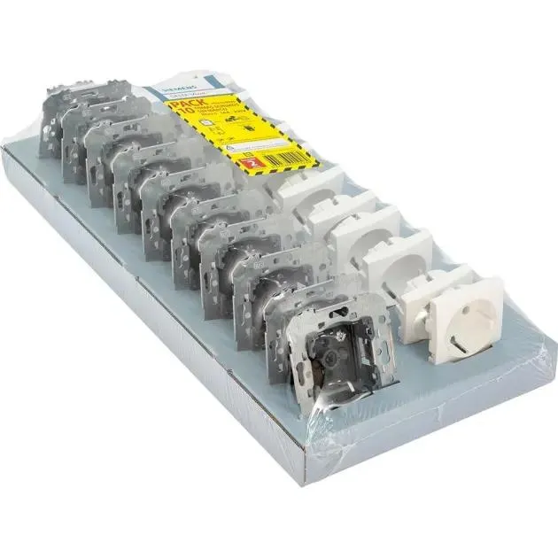Pack 10 bases de enchufe "delta viva" siemens blanco