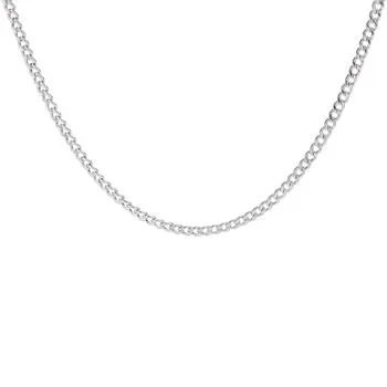 Cadena eslabones dobles en forma de rombo enlazados plata