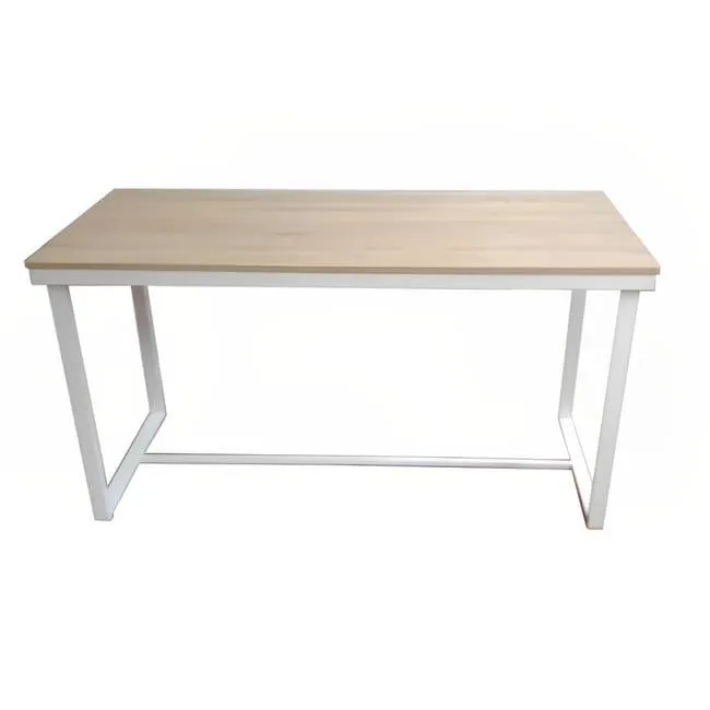 Mesa de Escritorio 140 Cm, Mesa de Ordenador, para Oficina, Dormitorio,Mesa Salon Comedor, Estructura de Acero Color Blanco 58x74x140 Cm