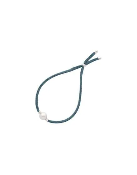 Pulsera elástica ajustable Sifnos azul con perla