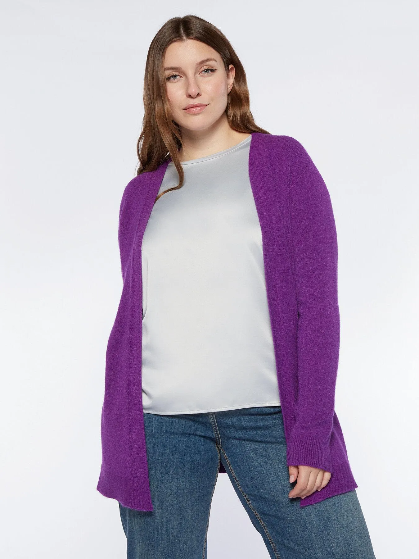 Cárdigan largo abierto en la parte delantera