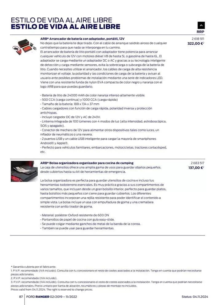Catálogo de Ford de accesorios Ford Ranger 13 de noviembre al 13 de noviembre 2025 - Página 87