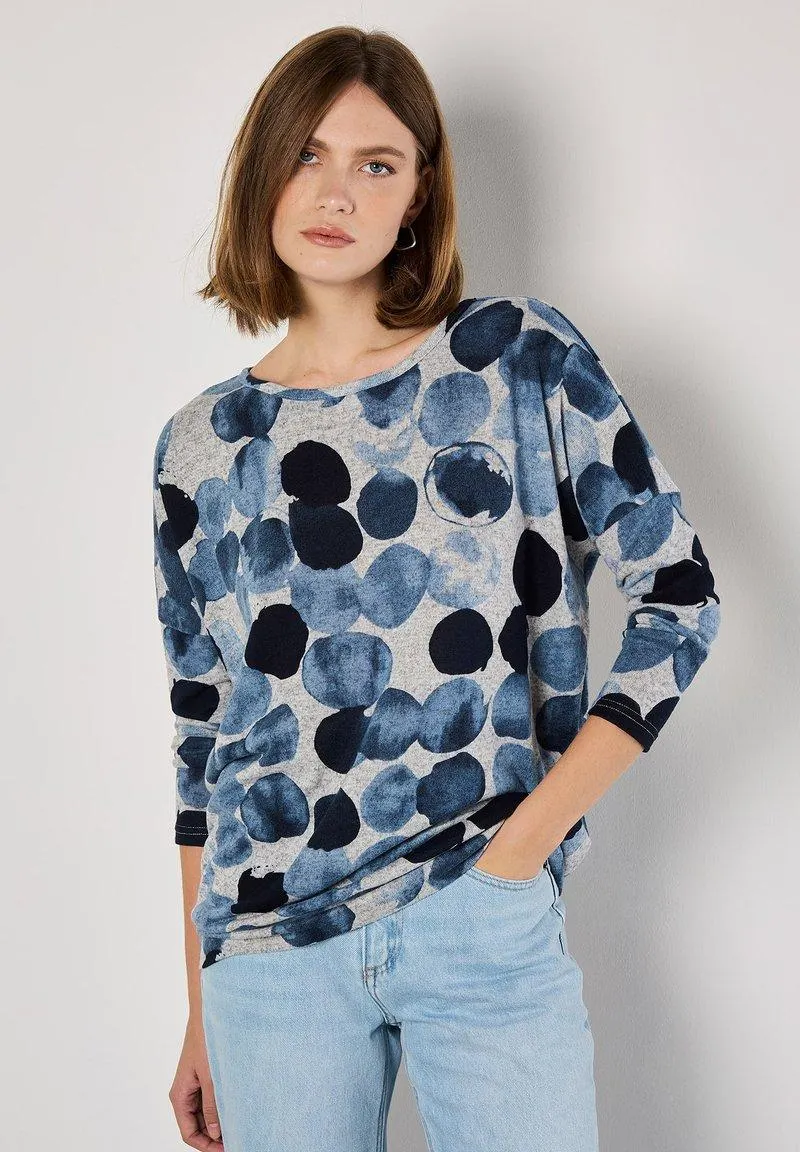 ABSTRACT CIRCLES - Camiseta de manga larga - navy