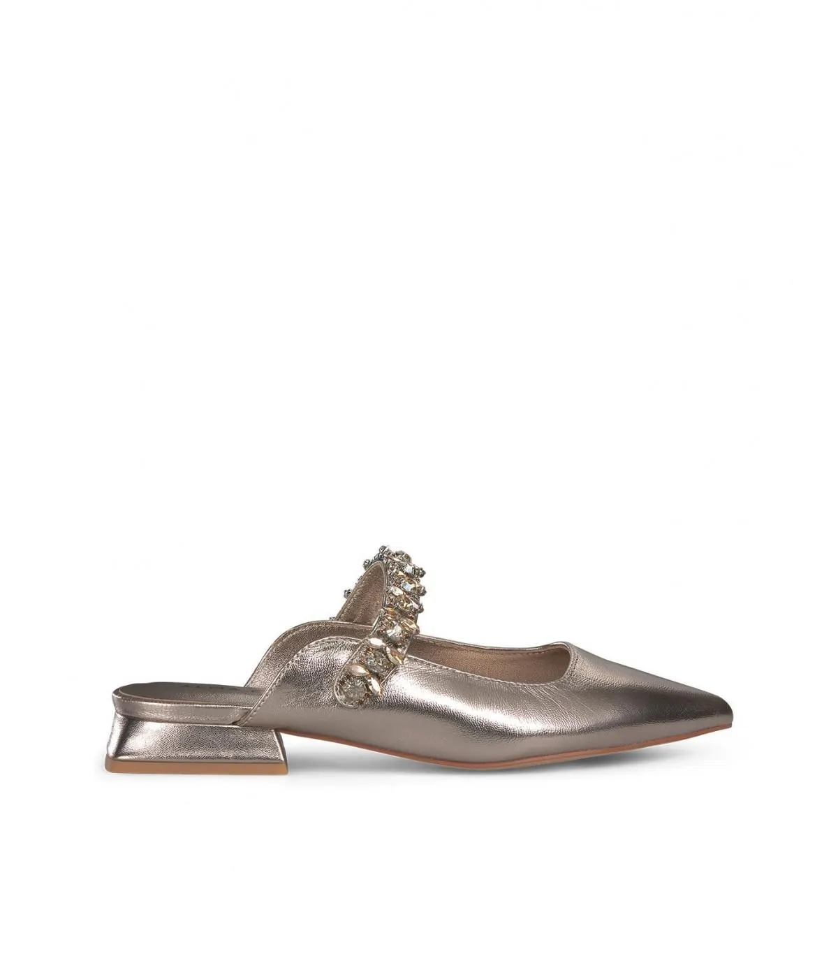 Zapatos planos tira pedrería