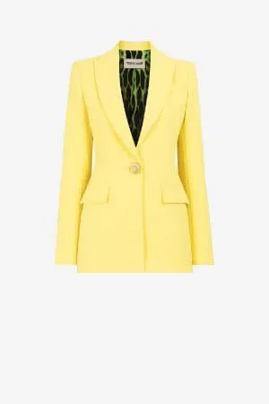 Blazer de botonadura simple con cabezas de pantera