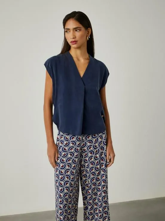 Blusa de cupro sin mangas