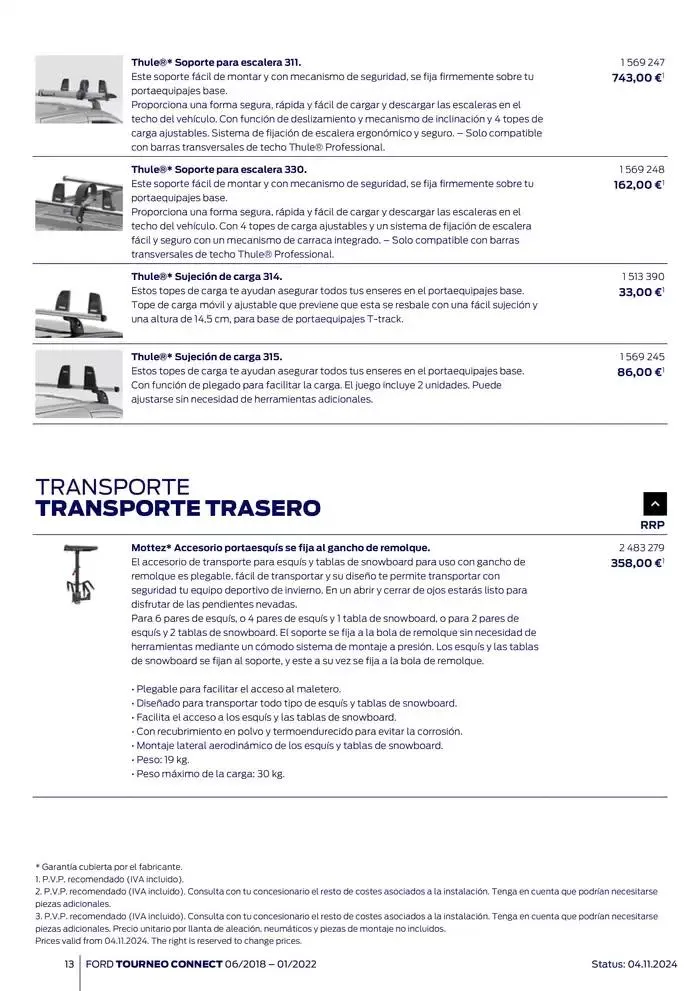 Catálogo de Ford de accesorios Tourneo Connect 13 de noviembre al 13 de noviembre 2025 - Página 13
