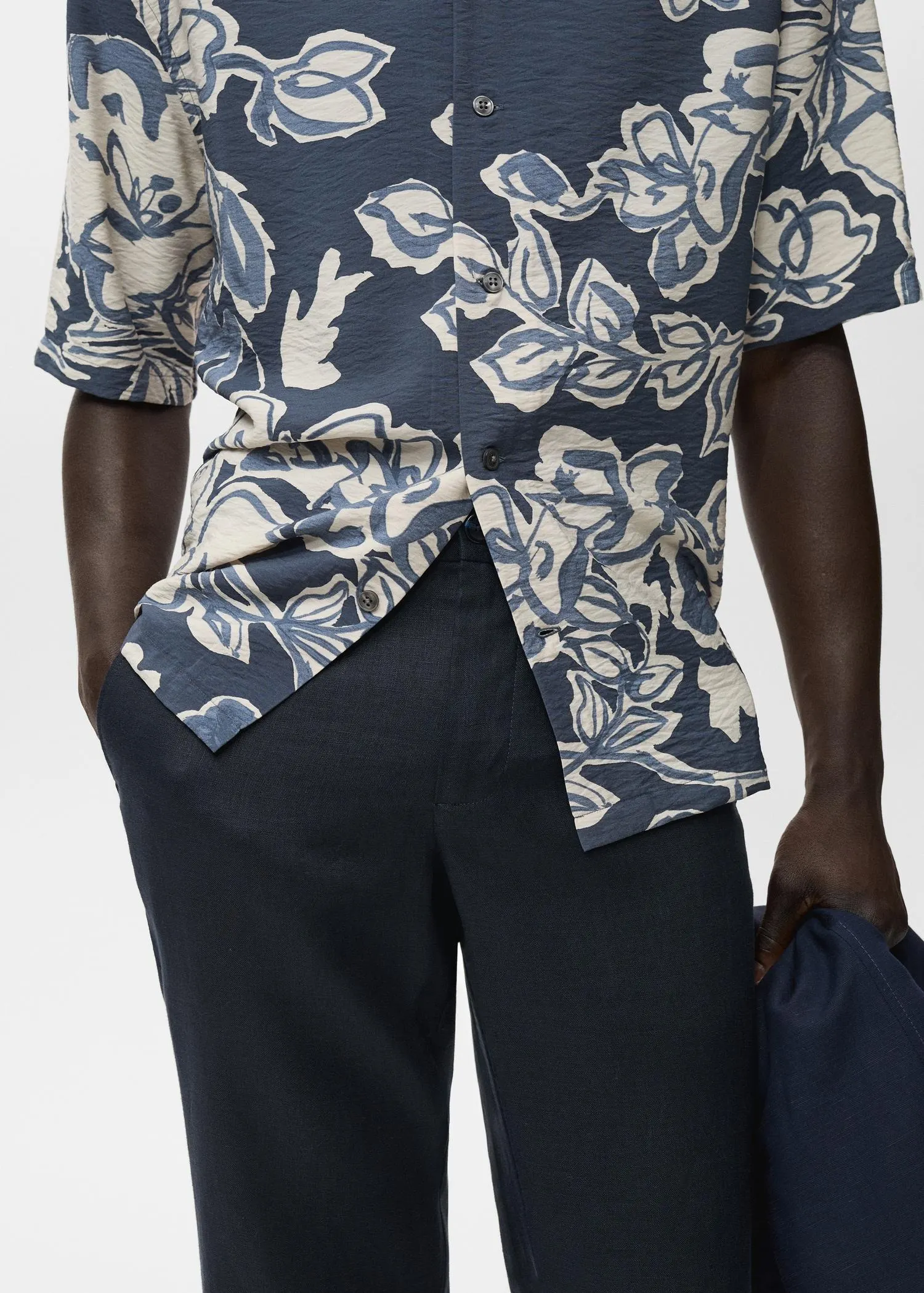 Pantalón 100% lino slim fit