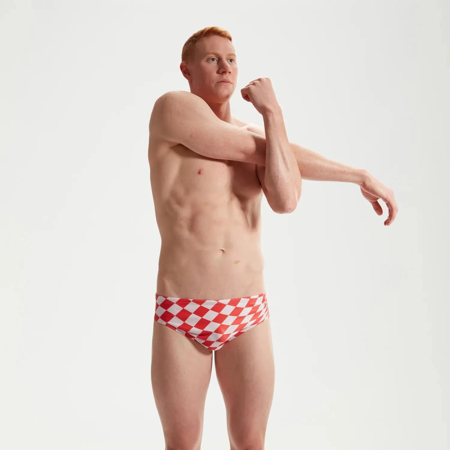 Bañador slip de 8 cm con estampado integral digital Club Training para hombre Rosa/Blanco