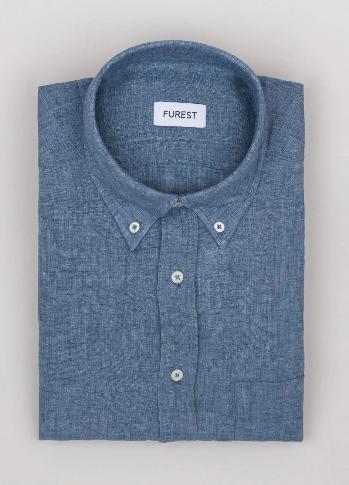 Camisa sport FUREST COLECCIÓN lino azul denim