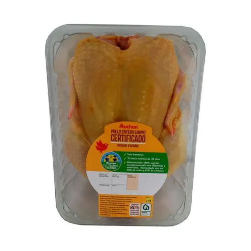 ALCAMPO CULTIVAMOS LO BUENO Pollo certificado limpio y entero Bandeja.