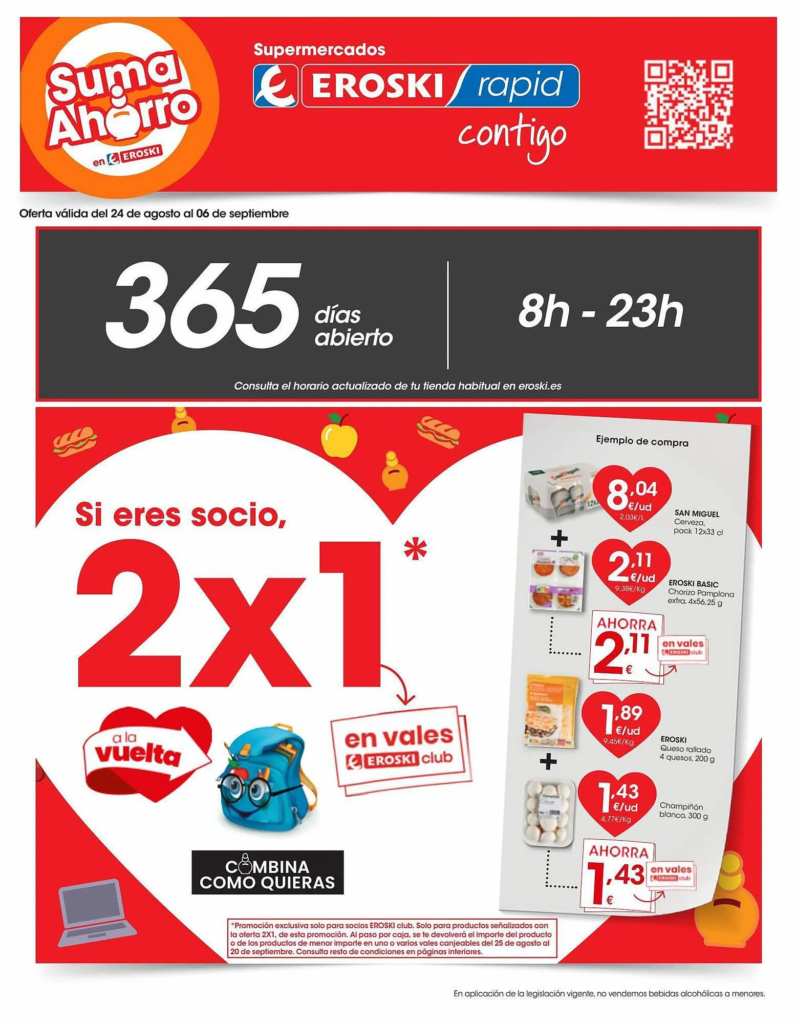 Catálogo de Folleto Eroski 24 de agosto al 6 de septiembre 2023 - Página 1