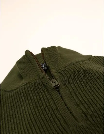 Jersey algodón cremallera Verde