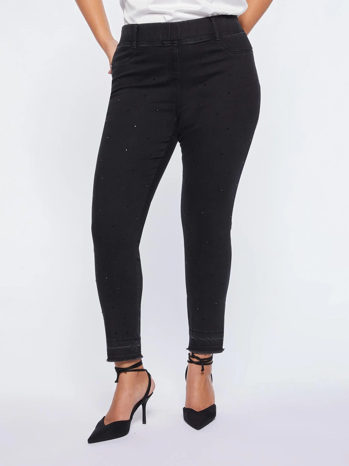 Jeggings modello Diamante con strass