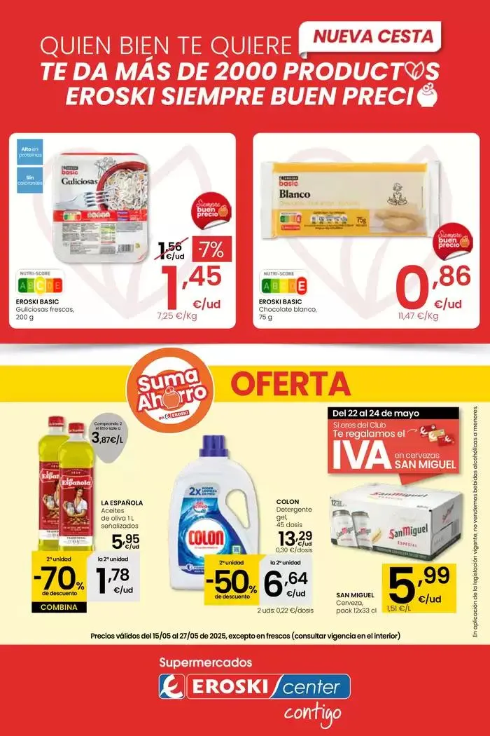 Catálogo de SUMA AHORRO EROSKI CENTER 15 de mayo al 28 de mayo 2025 - Página 1