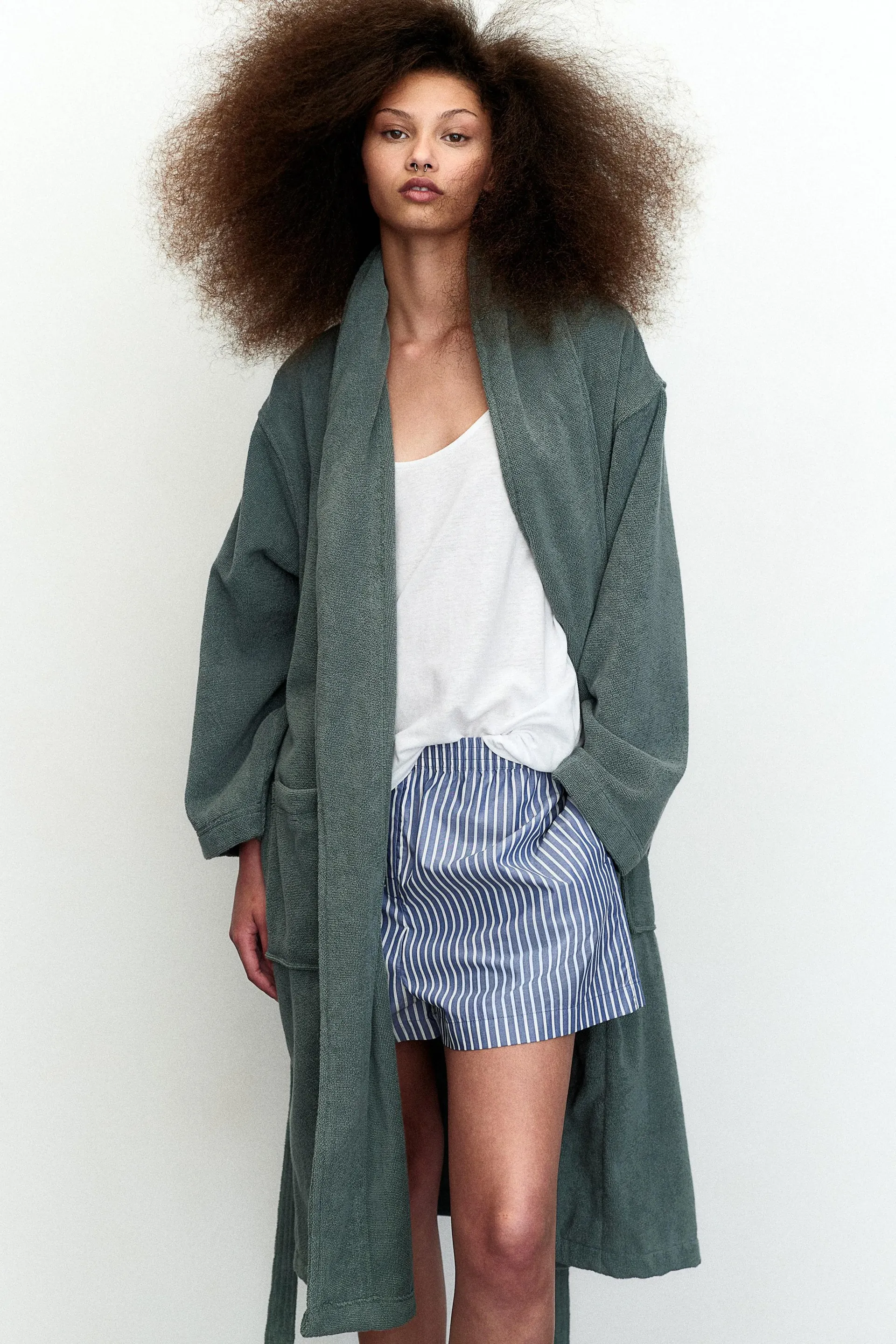 Albornoz en algodón rizado