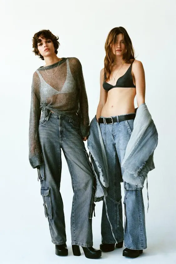 JEANS TRF CARGO TIRO MEDIO