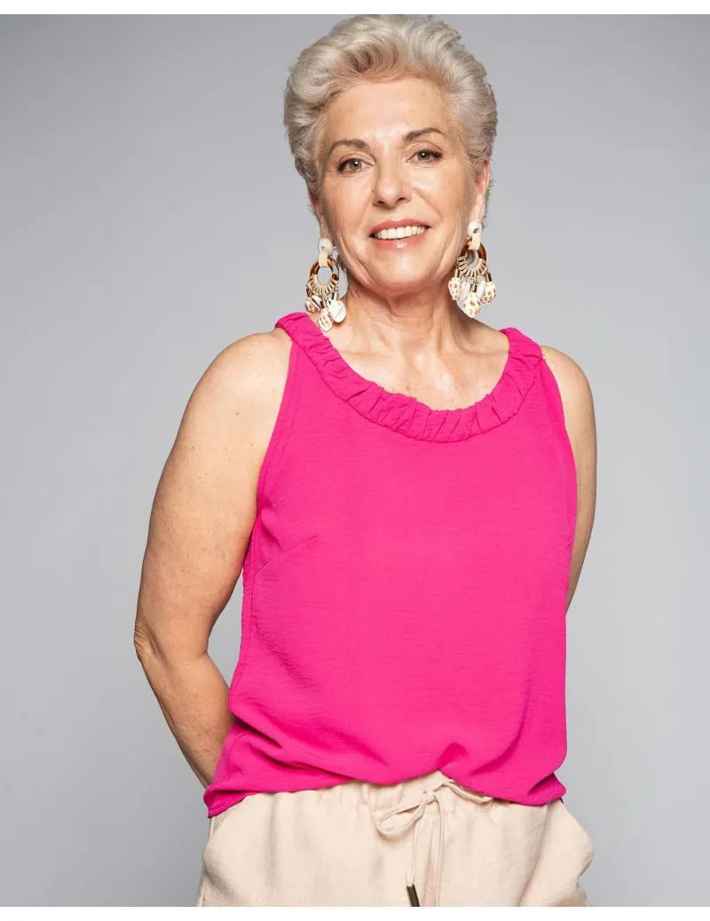 Blusa crep escote drapeado