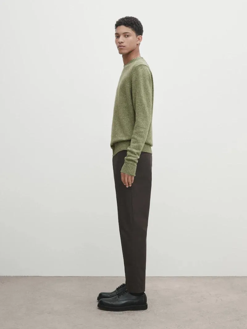 Jersey punto jaspeado cuello redondo