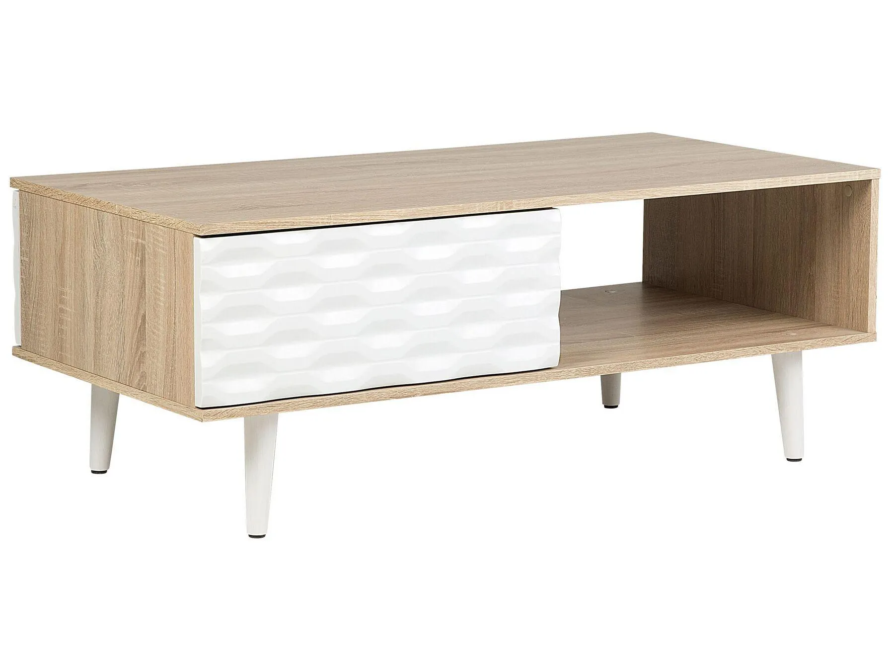 Mesa de centro madera clara/blanco 120 x 60 cm SWANSEA
