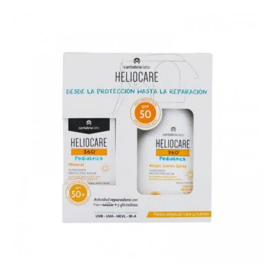 Heliocare 360º Pediatrics Atopic Lotion Spray Spf50 250 ml + Mineral Spf50+ 50ml Pack