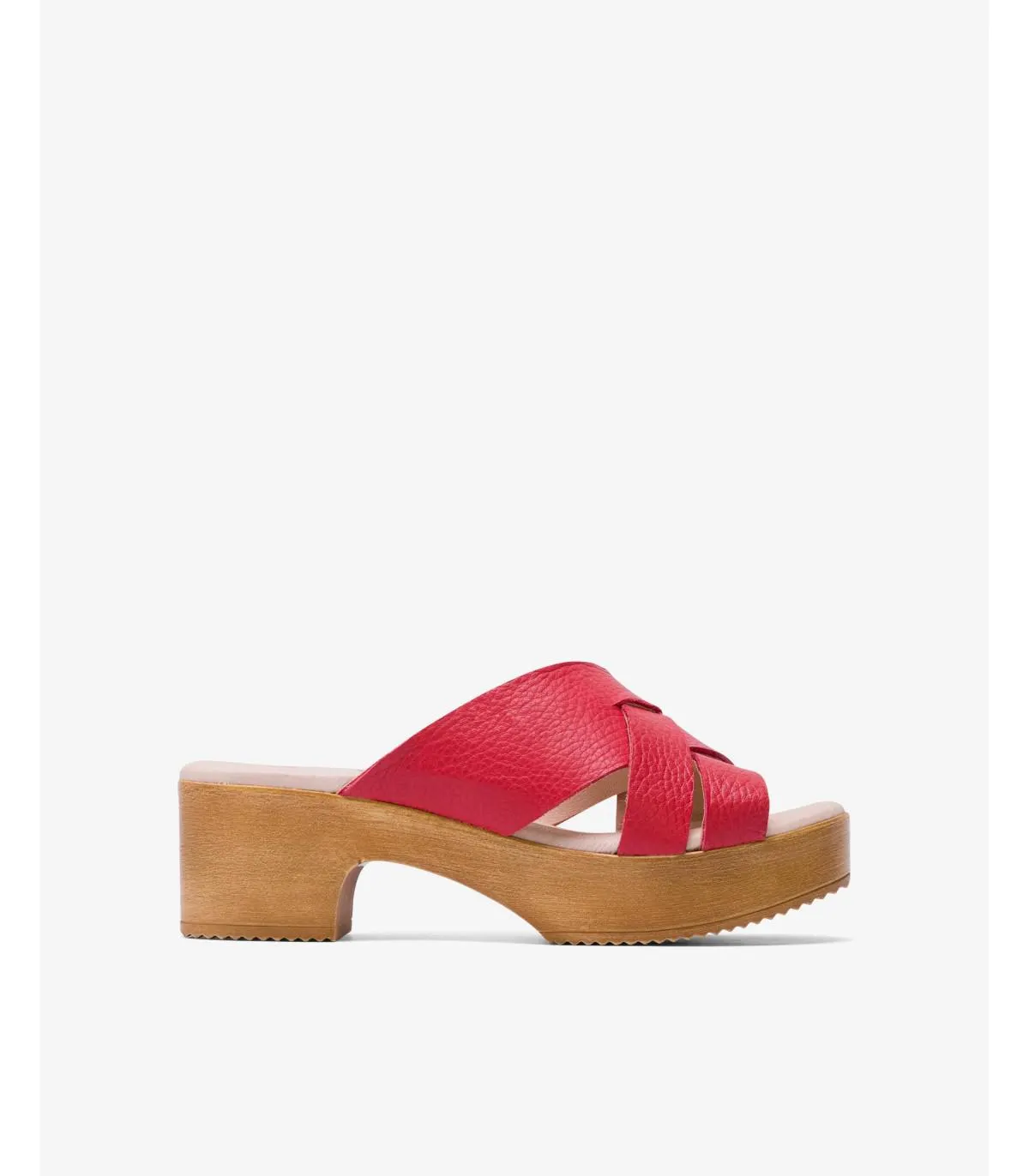 Sandalias tacón Mujer estilo zueco Piel